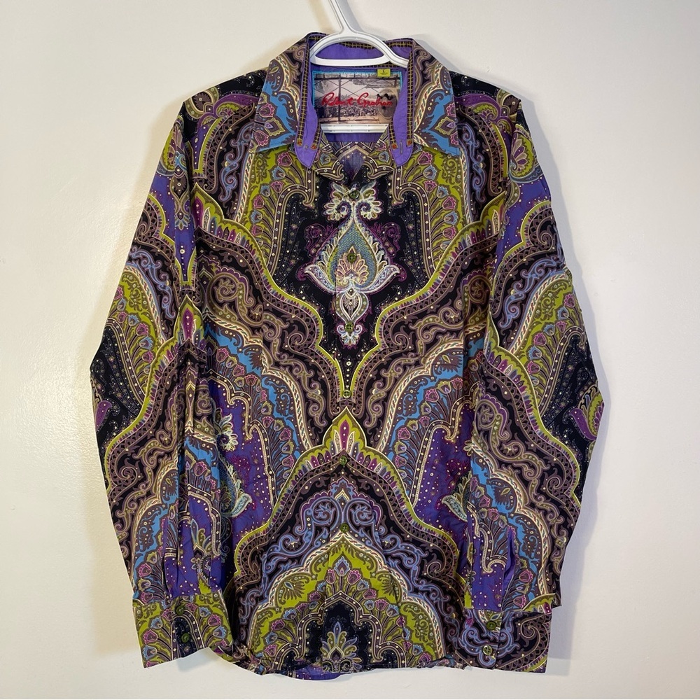 Robert Graham Virgil Button Up Shirt - Psychedelic / Paisley Print - Size Large